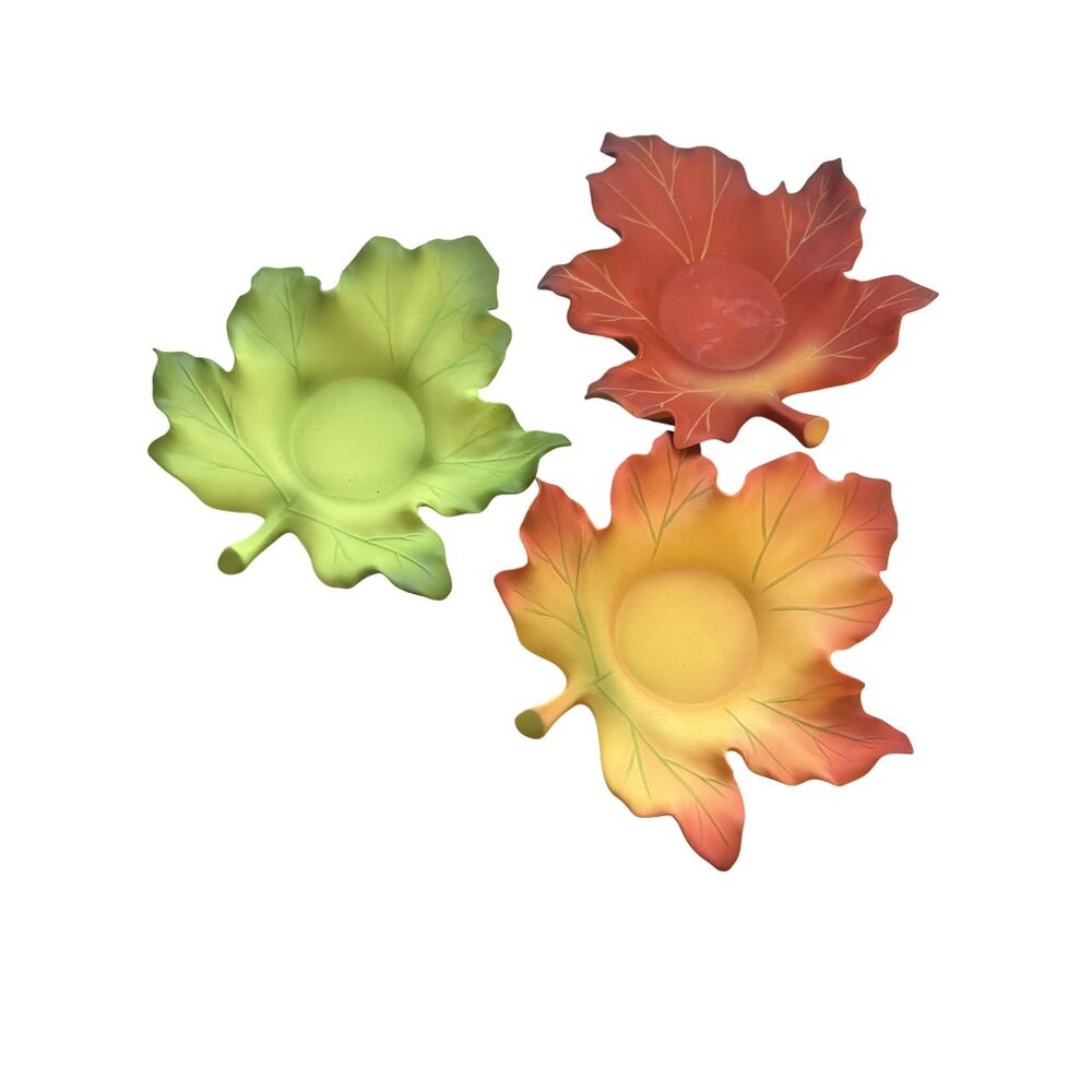 Partylite Whispering Leaves Candle Holders Trio Set